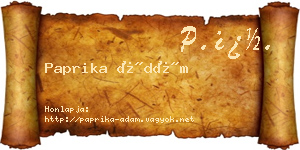Paprika Ádám névjegykártya