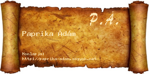 Paprika Ádám névjegykártya