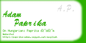 adam paprika business card